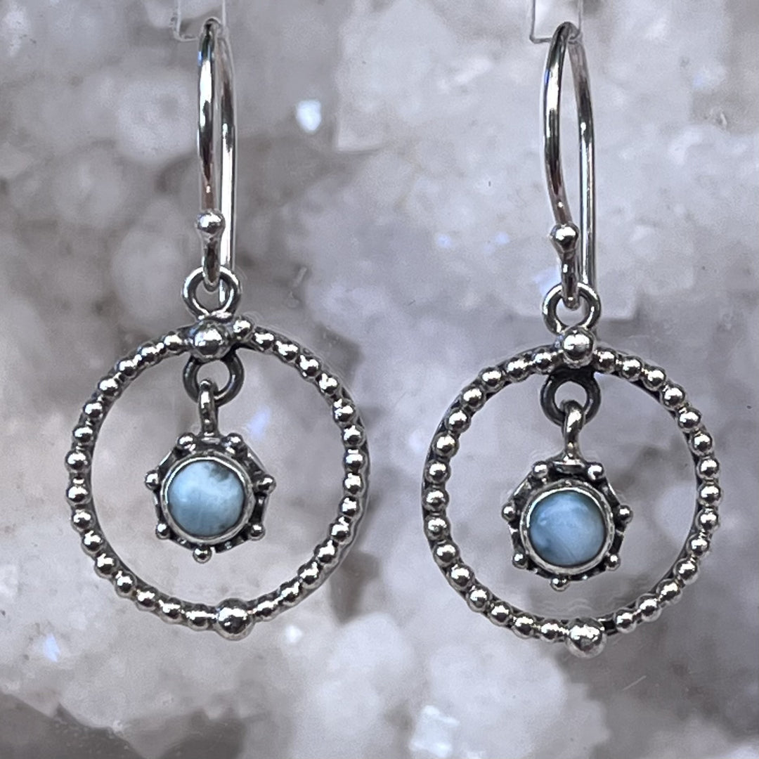 Earrings Larimar Drop Circle
