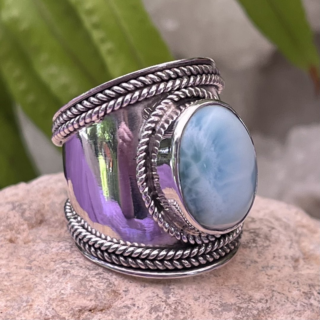 Ring Larimar Oval XL Thick Band
