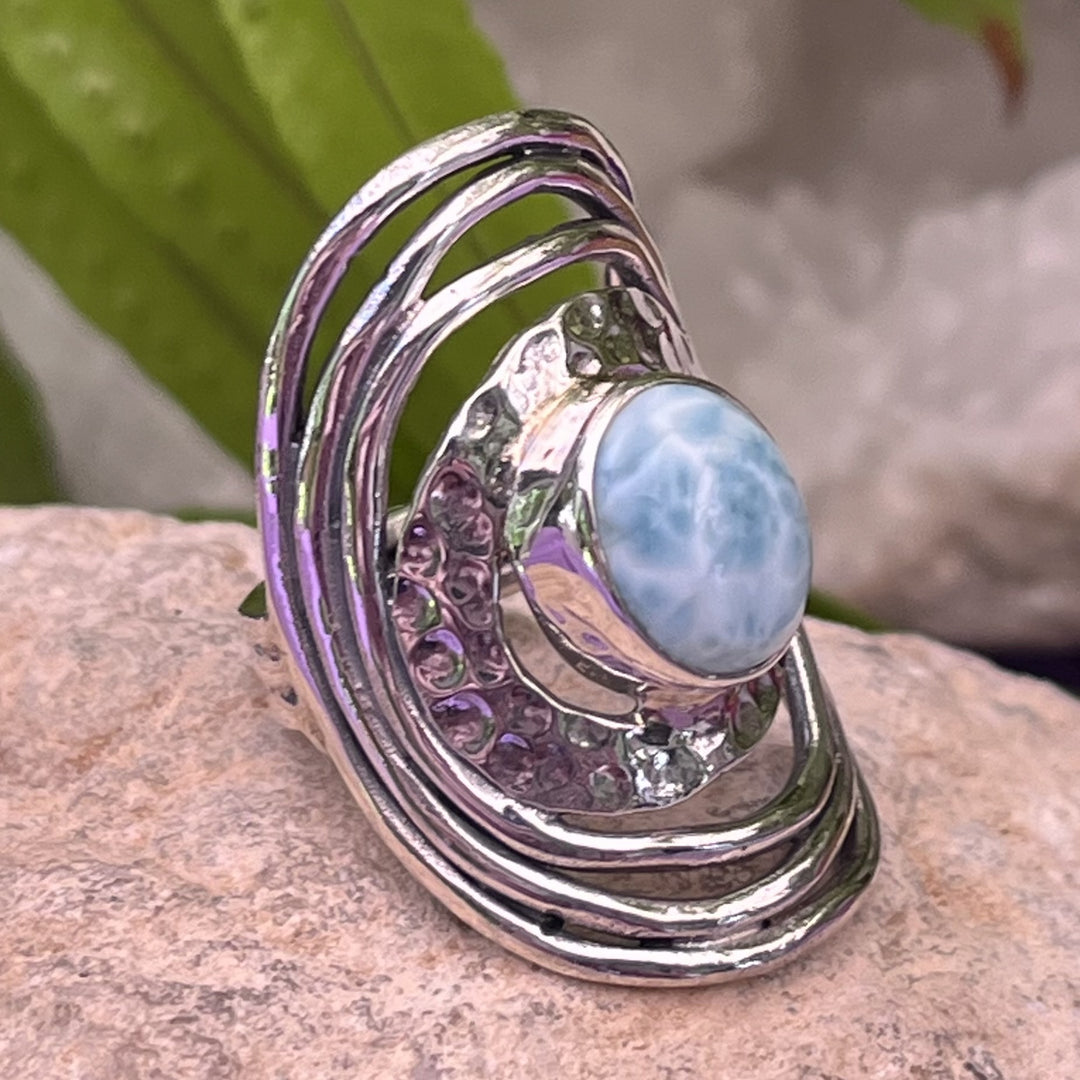 Ring Larimar Oval Disc 1 cm
