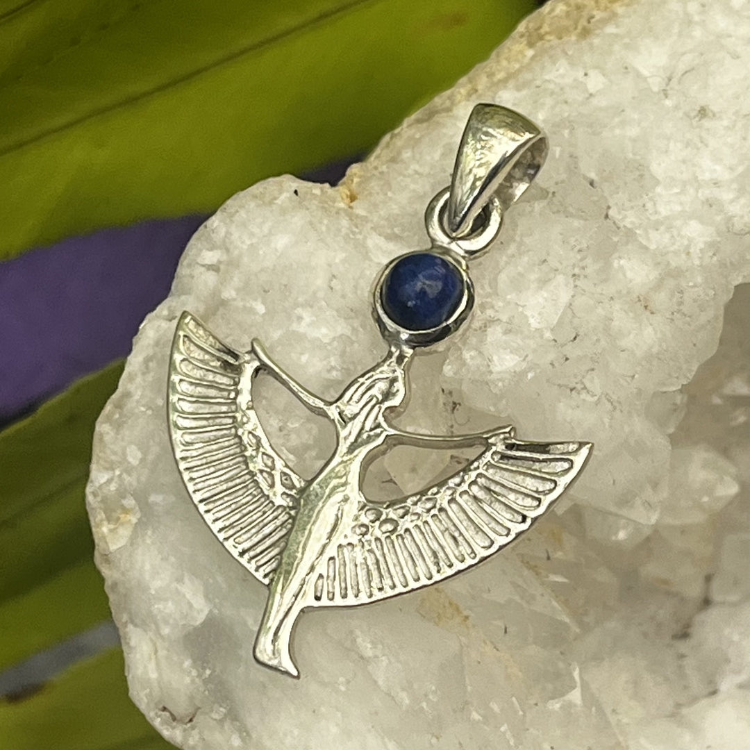 Pendant Lapis Lazuli Round Goddess ISIS 3.2 cm
