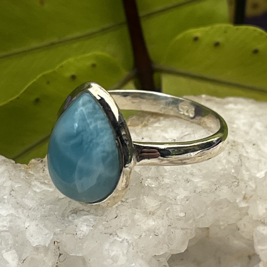Ring Larimar Teardrop 1.2 cm