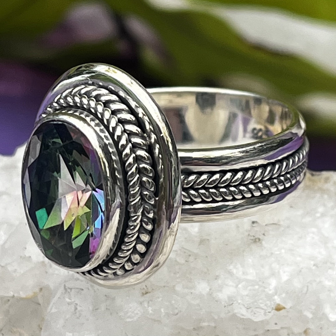 Ring Mystic Topaz Oval Facet 1.2 cm