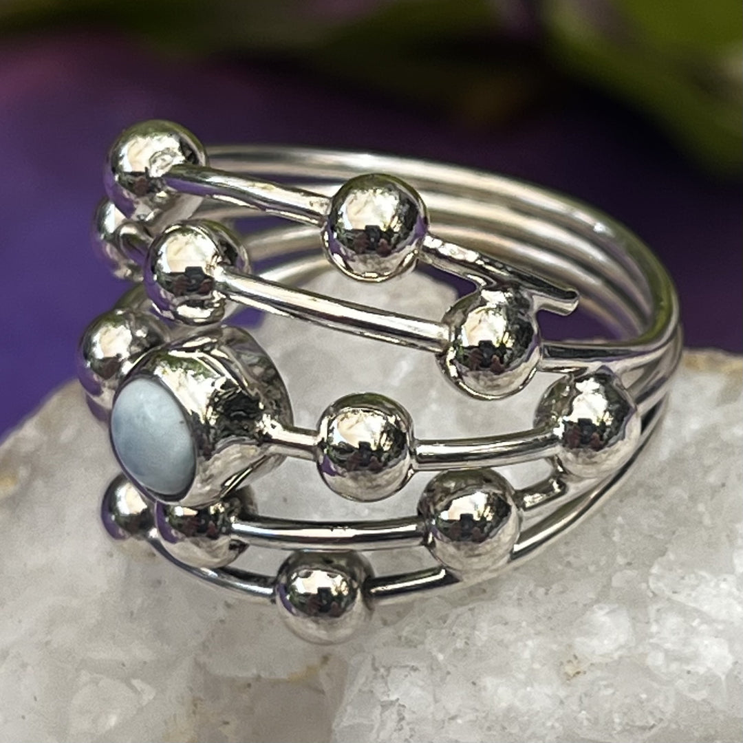Ring Larimar Silver Balls 0.4 cm