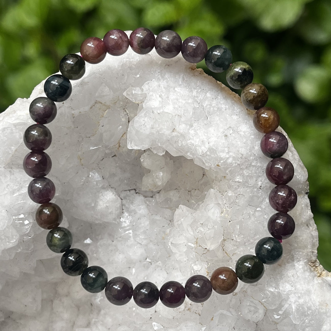 Bracelet Watermelon Tourmaline 6 mm Beads