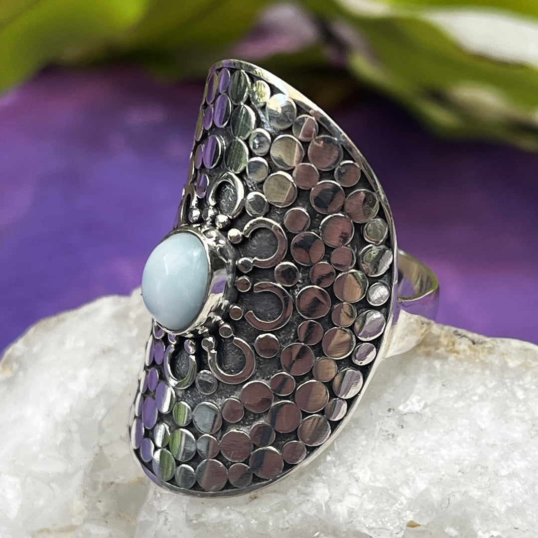 Ring Larimar Flower Shield