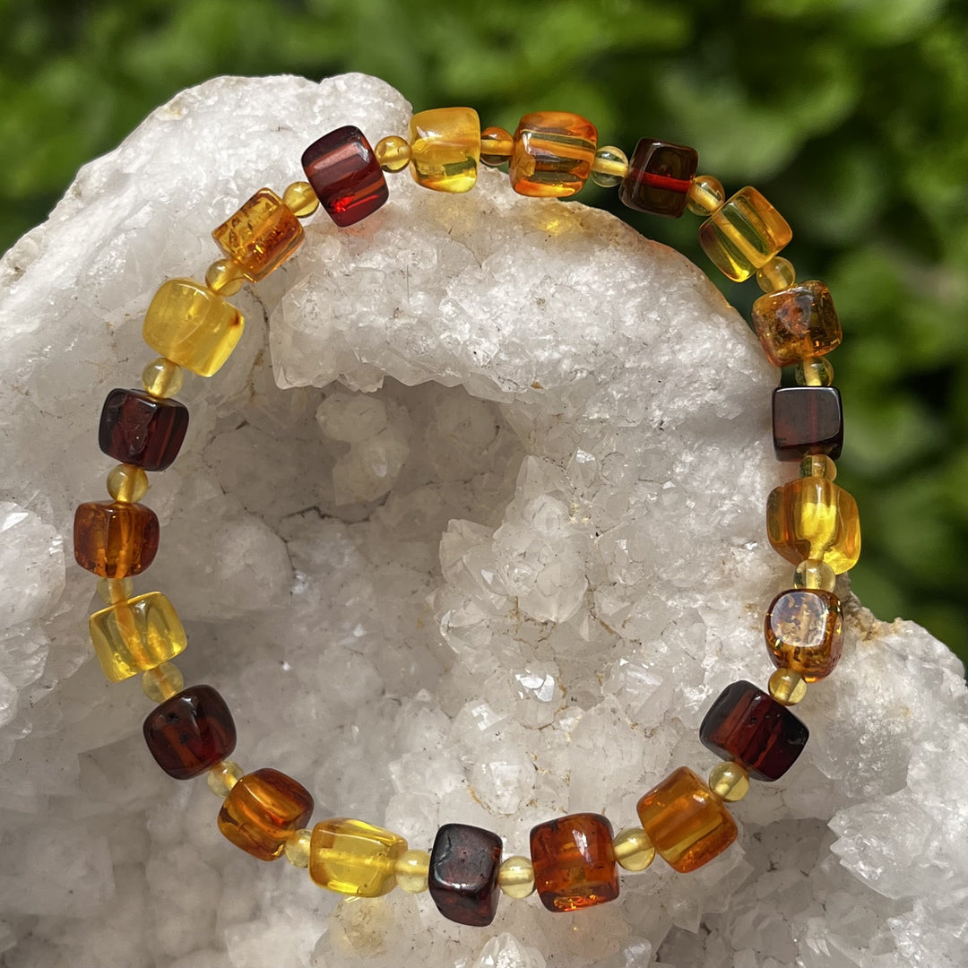 Bracelet Amber Cube Multi Colour