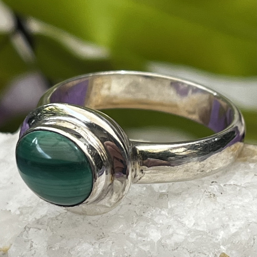 Ring Malachite on Silver