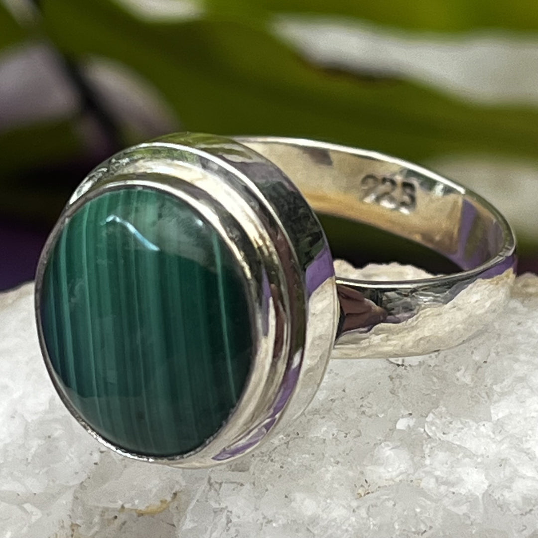 Ring Malachite Round 1.2 cm