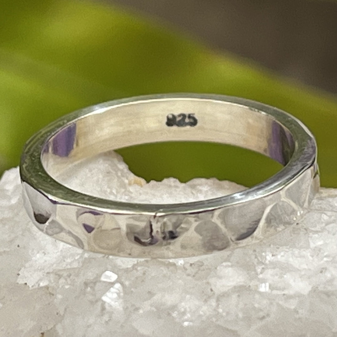 Ring Silver Hammered Finish