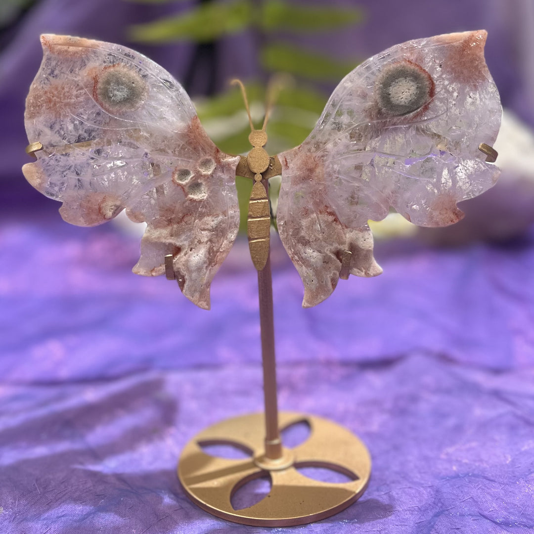 Butterfly Wing Pink Amethyst on Stand