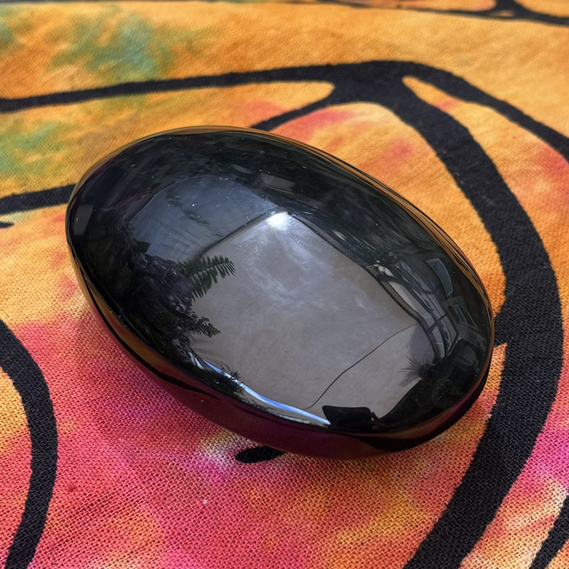 Palm Stone Rainbow Obsidian 8.0 cm