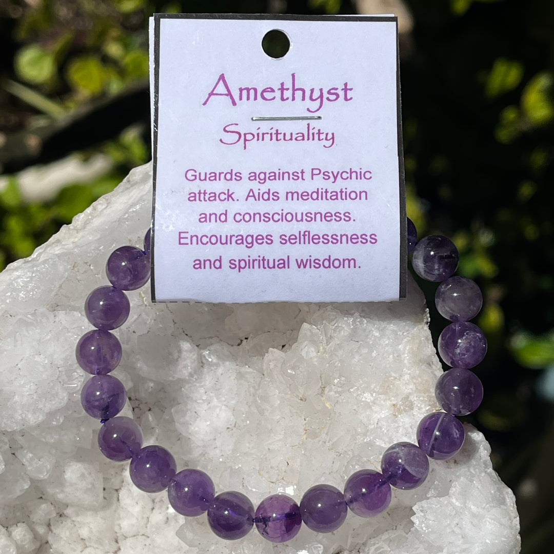 Bracelet Amethyst 8 mm Beads