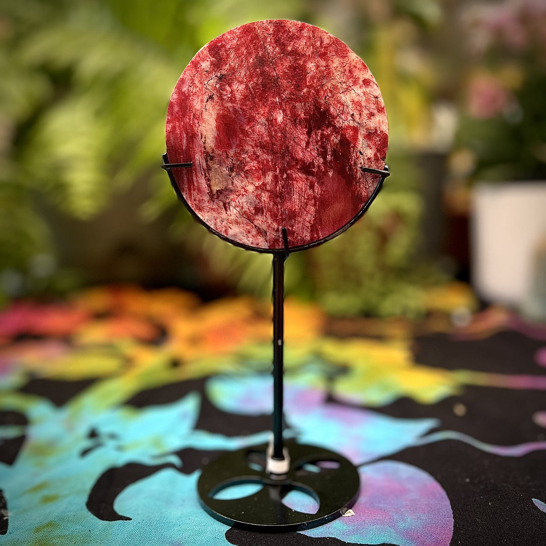 Red Moonstone Coloured Sun on Stand