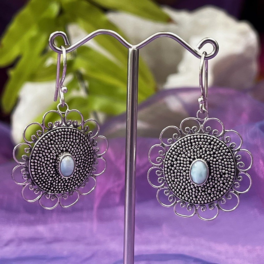 Earrings Larimar Oval 4.4 cm