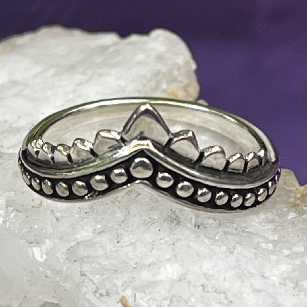 Ring Dotted Crown Sterling Silver
