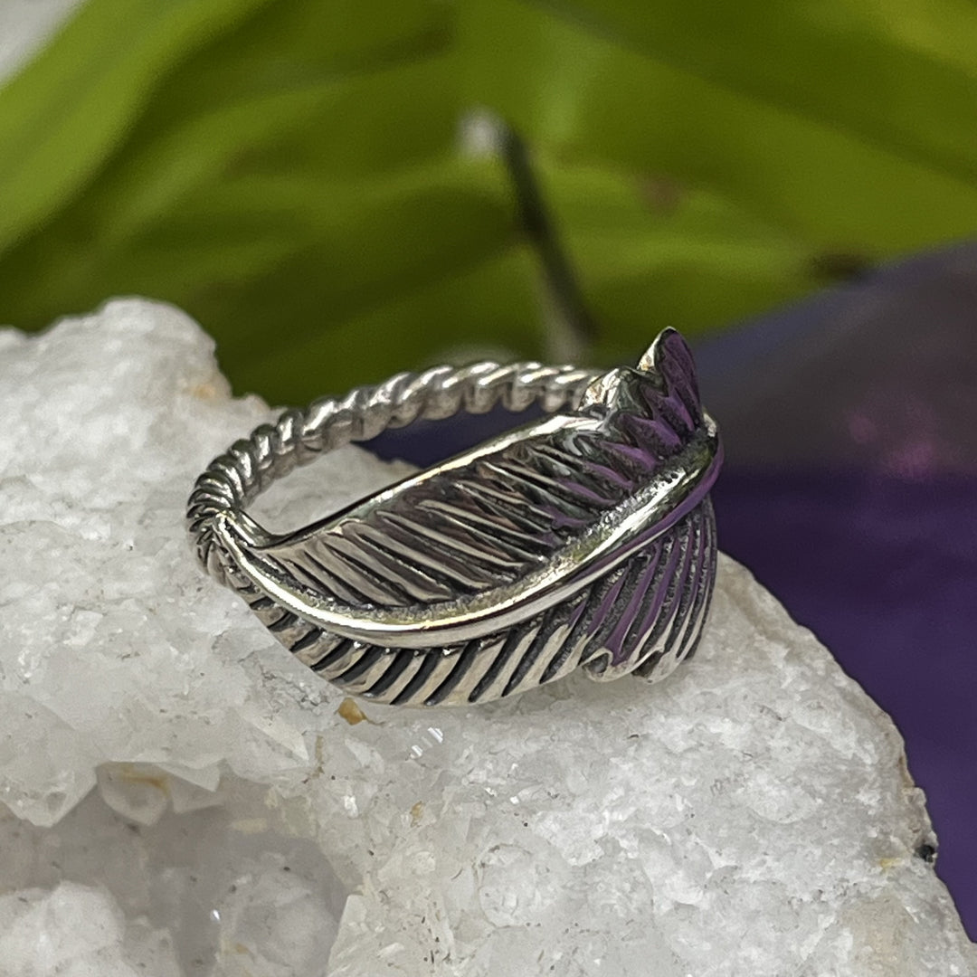 Ring Feather Sterling Silver Large