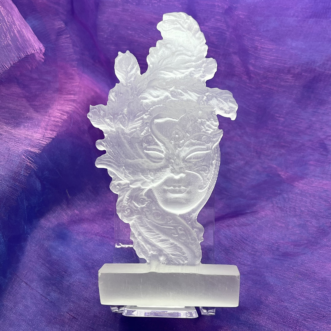 Masked Goddess Satin Selenite 11.7 cm