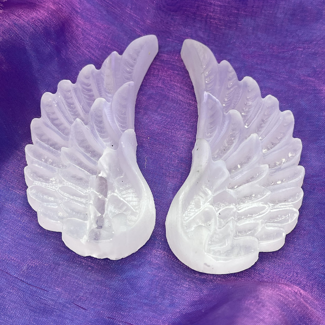 Angel Wing Satin Selenite Pair