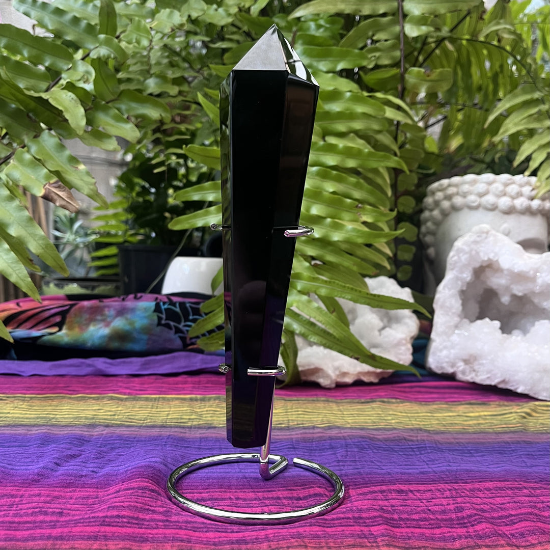 Wand Black Obsidian on Stand 19.9 cm