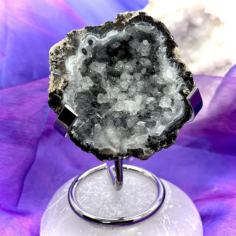 Geode Druzy Quartz on Stand 8 cm