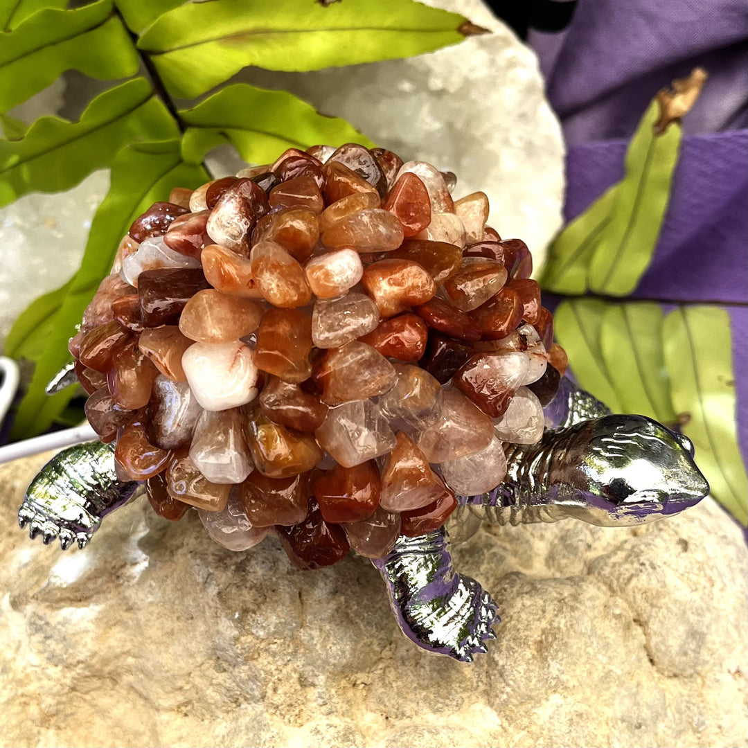 Turtle Light Fire Quartz USB with Crystal Chips