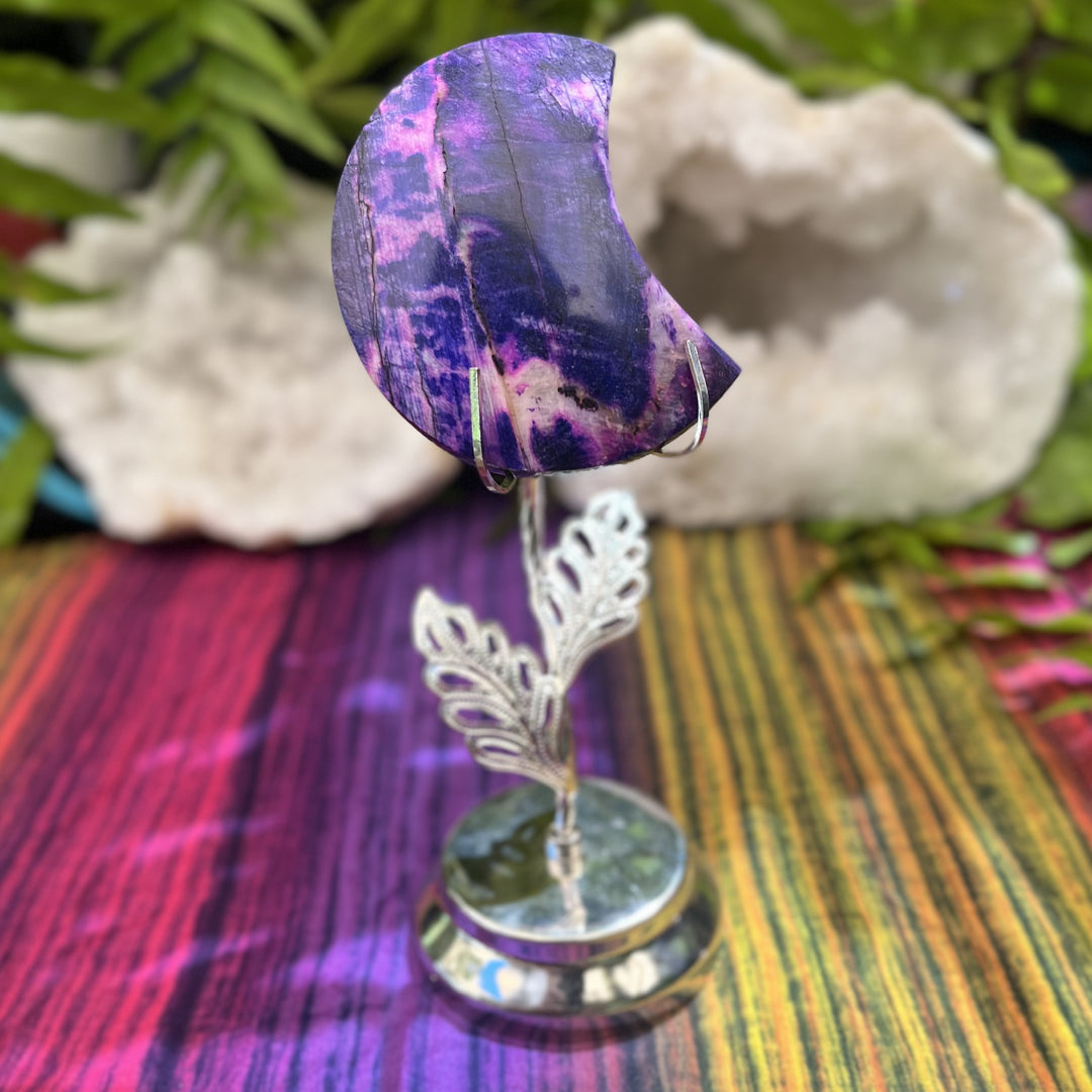Moon Purple Moonstone on Stand