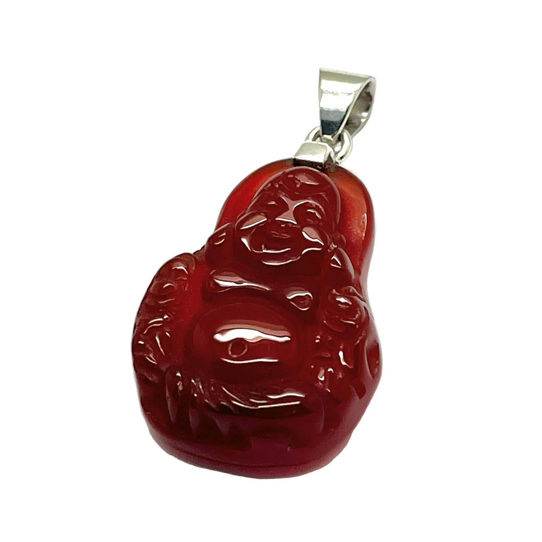 Pendant Carnelian Happy Buddha  – 4.0 cm