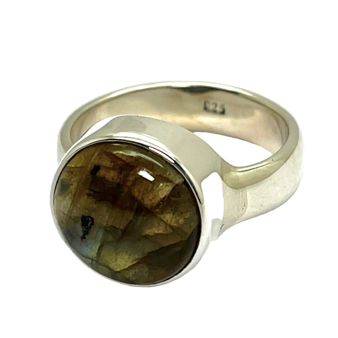 Ring Labradorite Round 1.3 cm