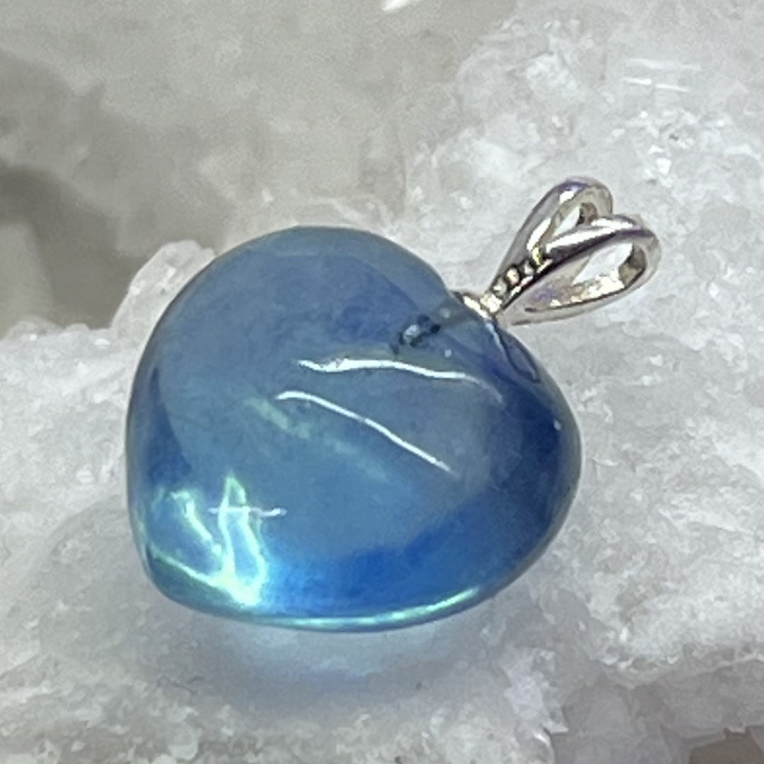 Pendant Aquamarine Heart Mini 1.6 cm