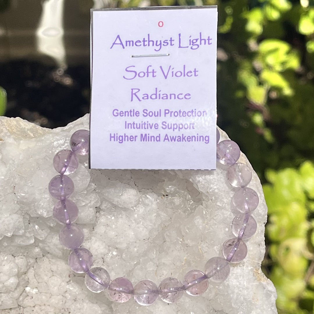 Bracelet Amethyst Light 8 mm Beads