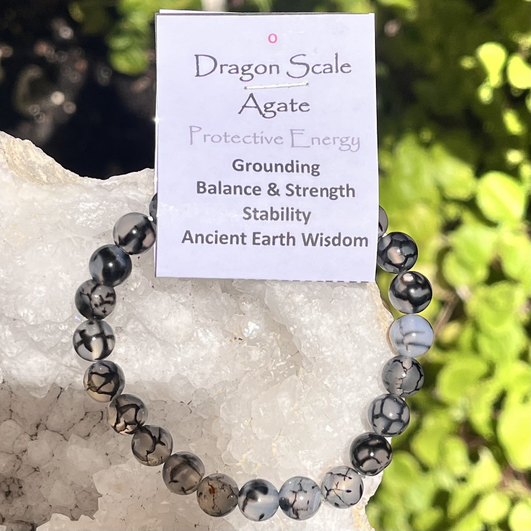 Bracelet Dragon Scale Agate 8 mm Beads
