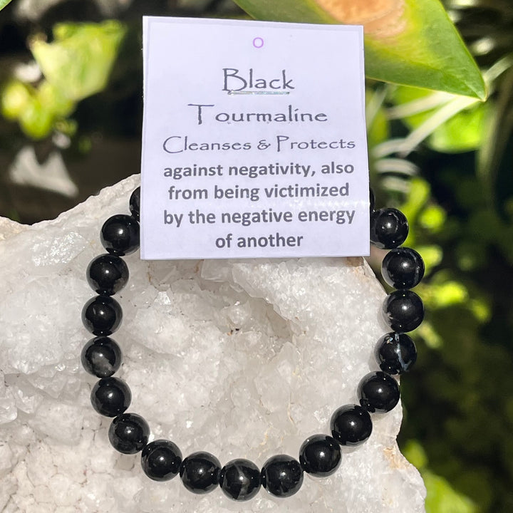 Bracelet Black Tourmaline 8 mm Beads