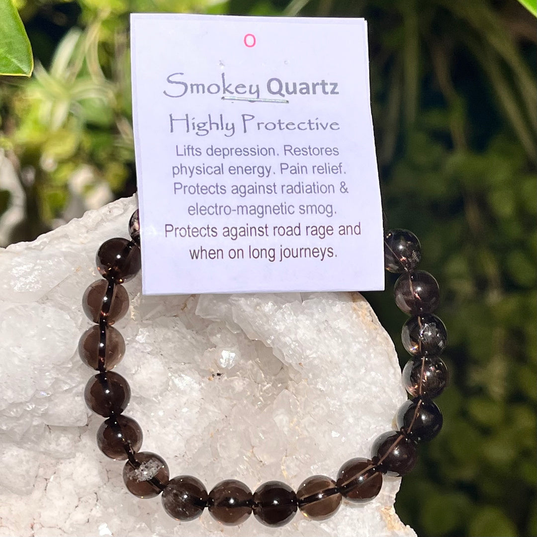 Bracelet Smoky Quartz 8 mm Beads
