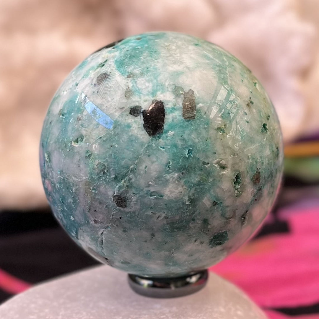 Sphere Amazonite Druzy 6.5 cm