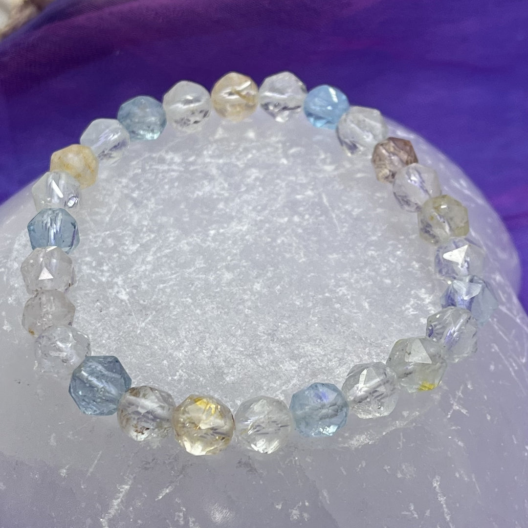 Bracelet Topaz Faceted 7 mm Beads