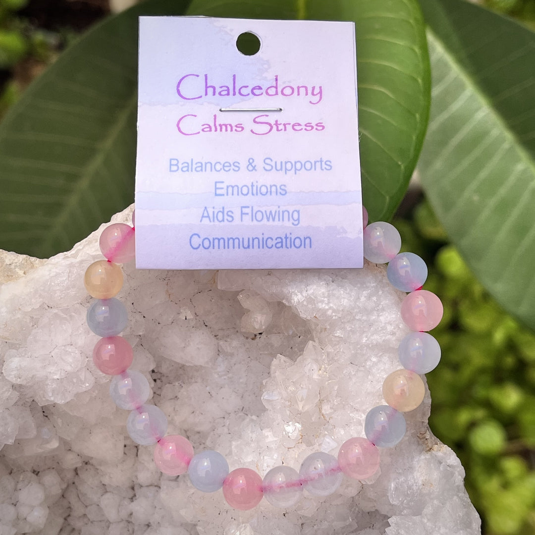 Bracelet Chalcedony 8mm Beads | Carpe Diem With Remi