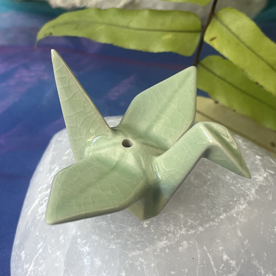 Incense Holder Crane Green | Carpe Diem With Remi