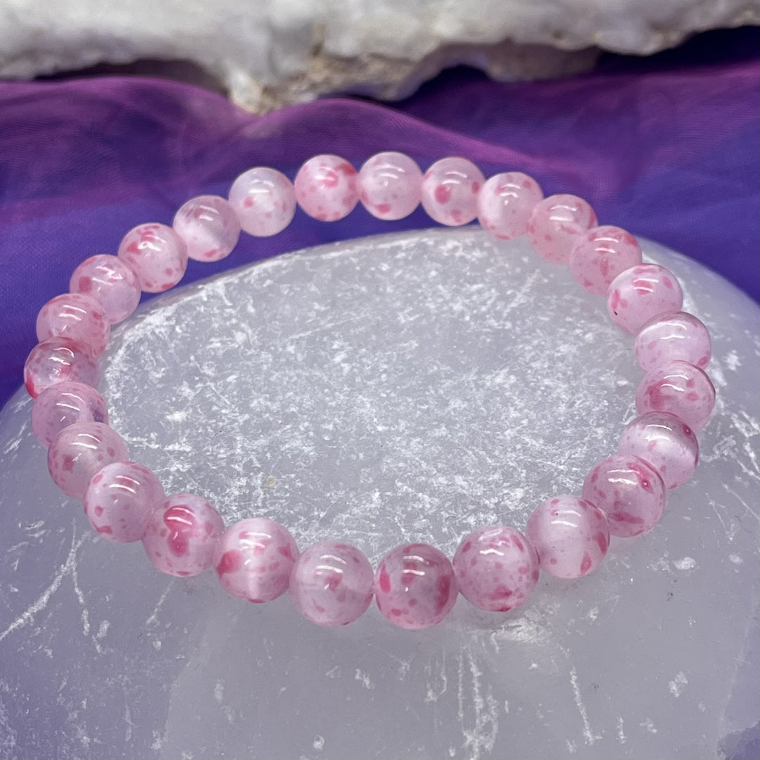 Bracelet Selenite Cherry Blossom 6mm Beads