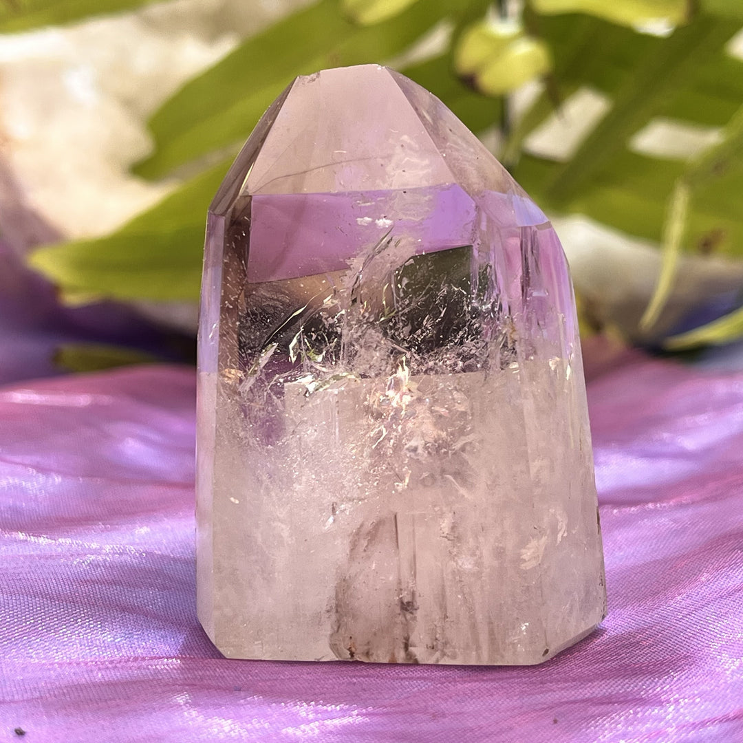 Point Smoky Quartz Phantom Lightbeams Congo 4.9 cm