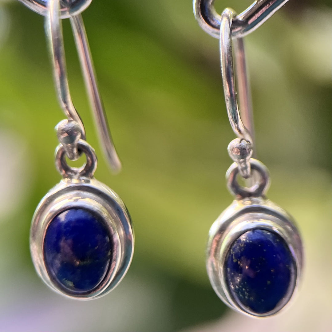 Earrings Lapis Oval 2.0 cm
