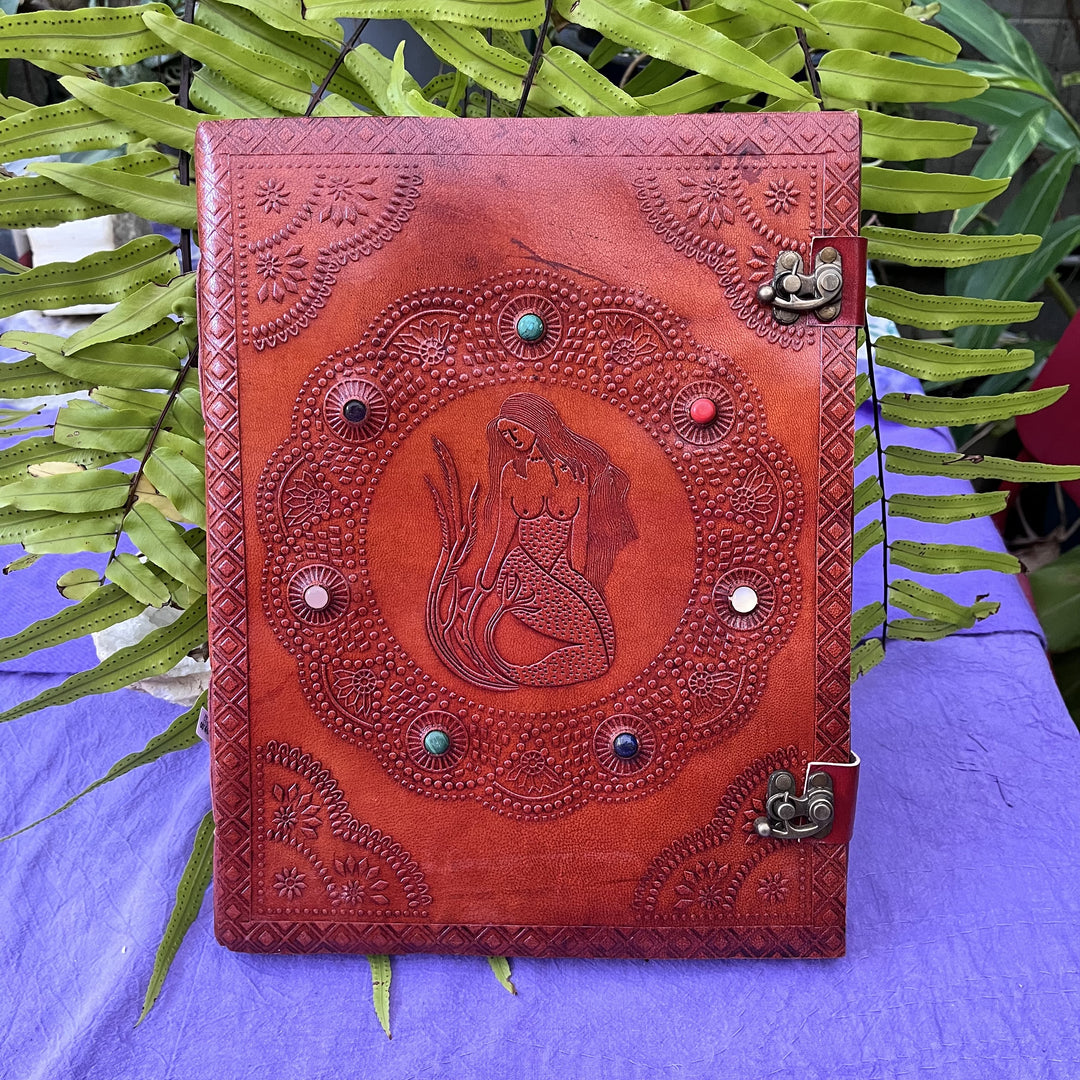 Journal Leather Mermaid Handmade Paper Double Latch 33 cm