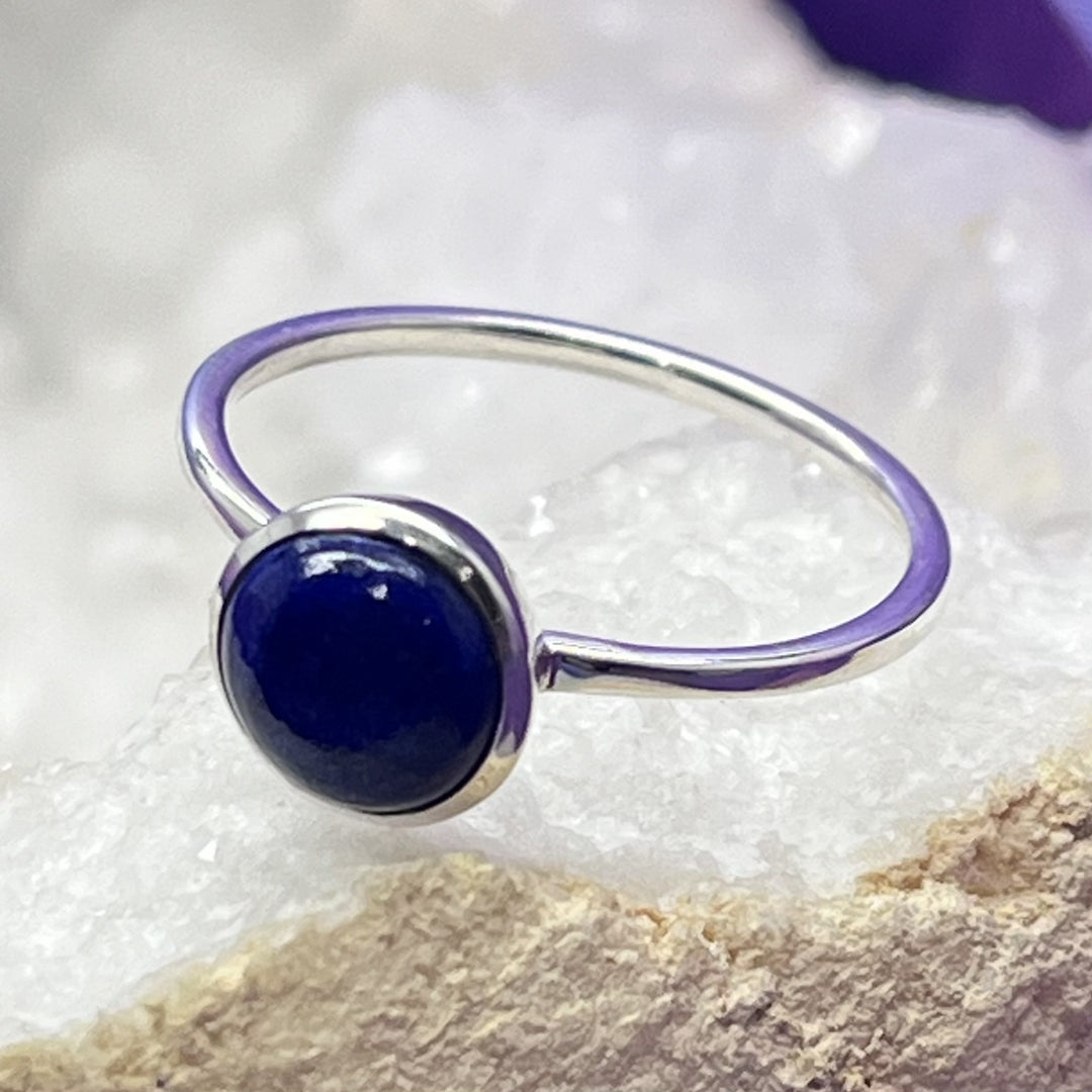 Ring Lapis Lazuli Round Plain Band Assorted
