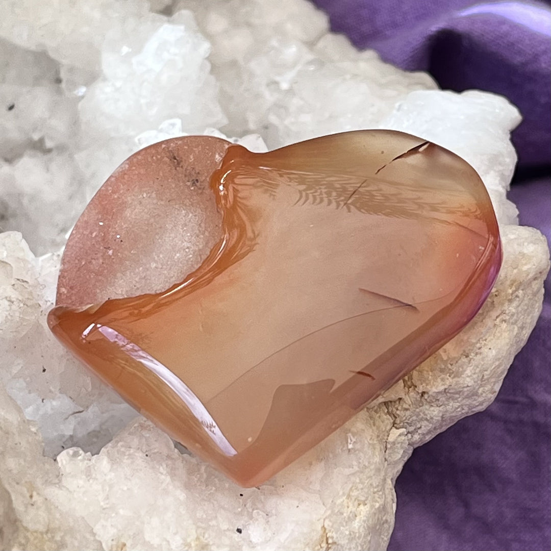 Heart Carnelian Druzy 3.7 cm