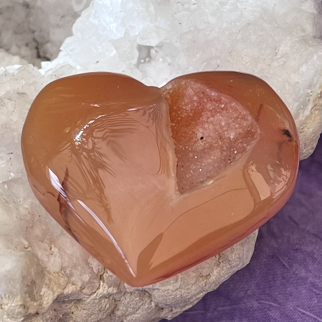 Heart Carnelian Druzy 3.8 cm