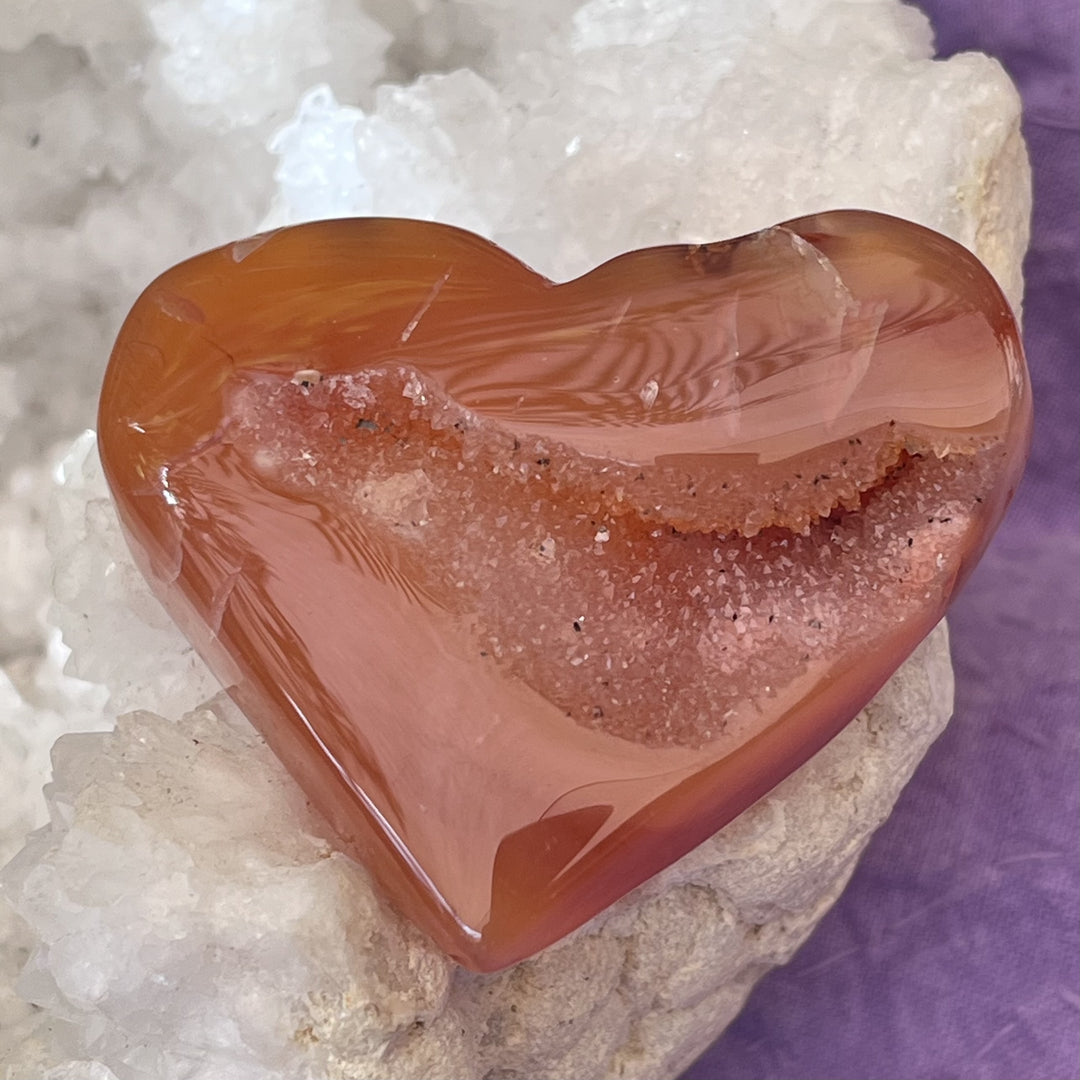 Heart Carnelian Druzy 4.50 cm