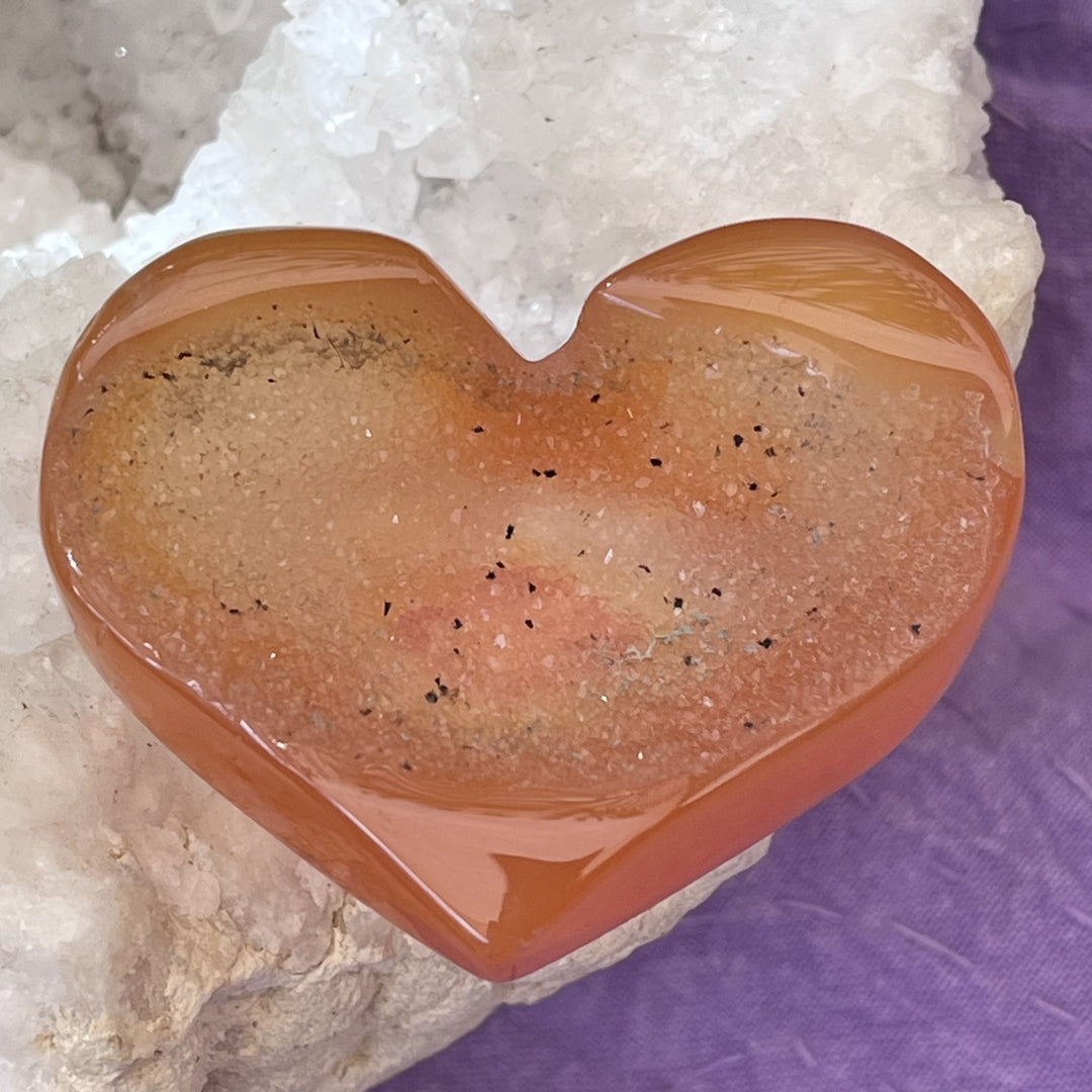 Heart Carnelian Druzy 4.2 cm