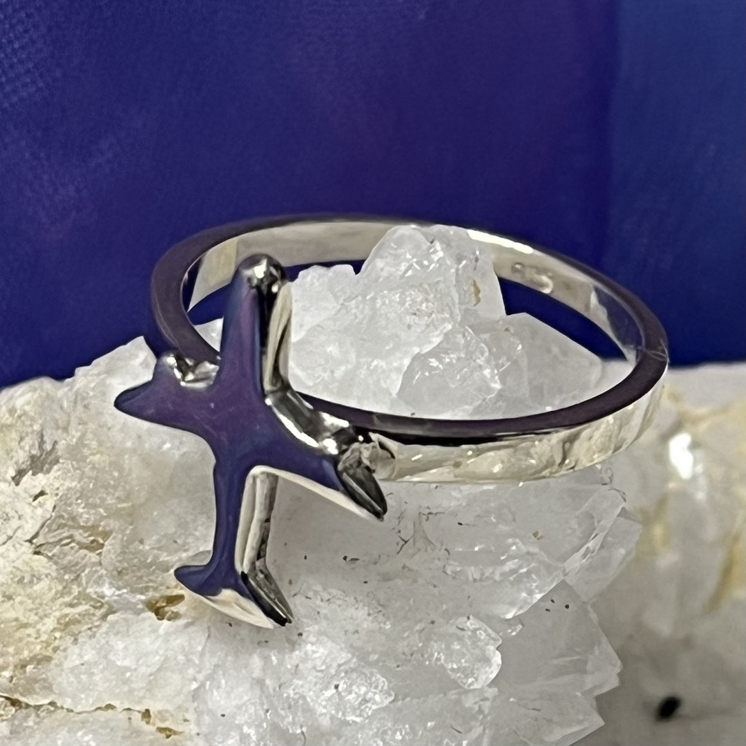 Ring Jet Plane Silver