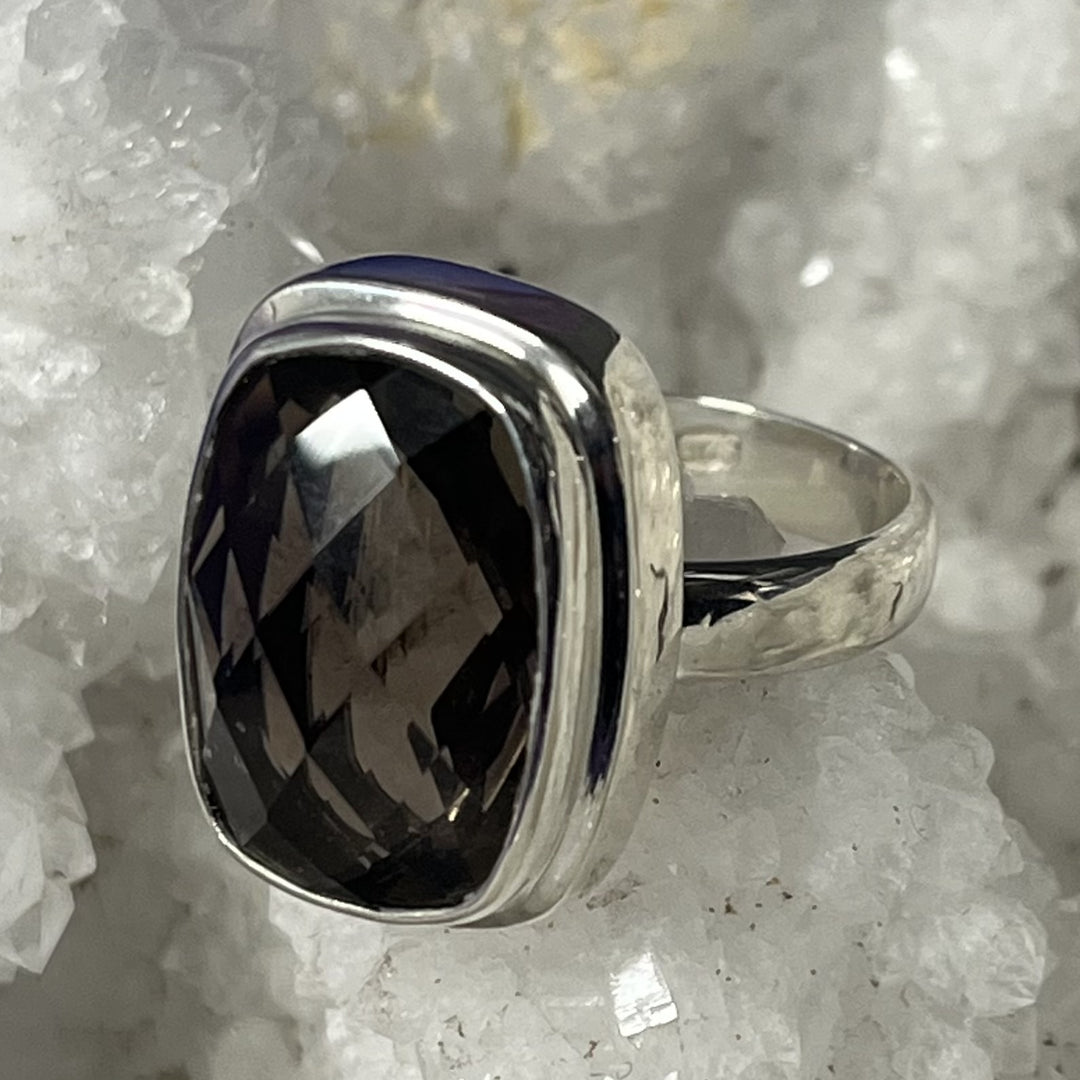 Ring Smokey Quartz Cushion Cut