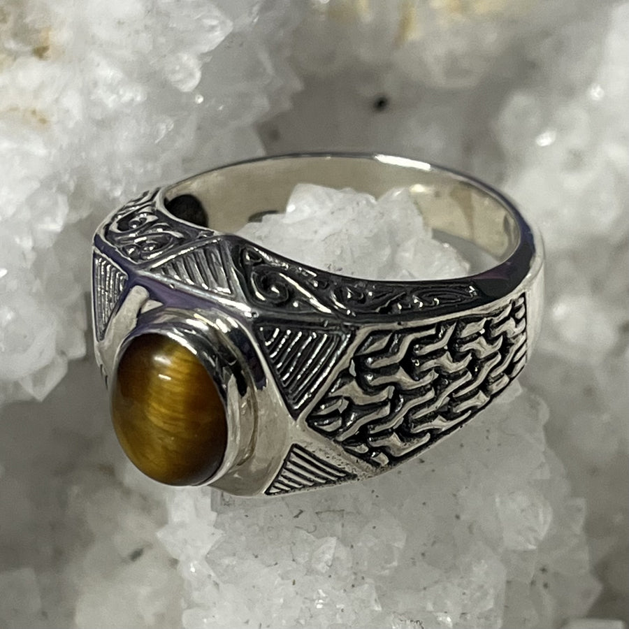 Ring Tiger Eye Six Pointed Star | Carpe Diem with Remi