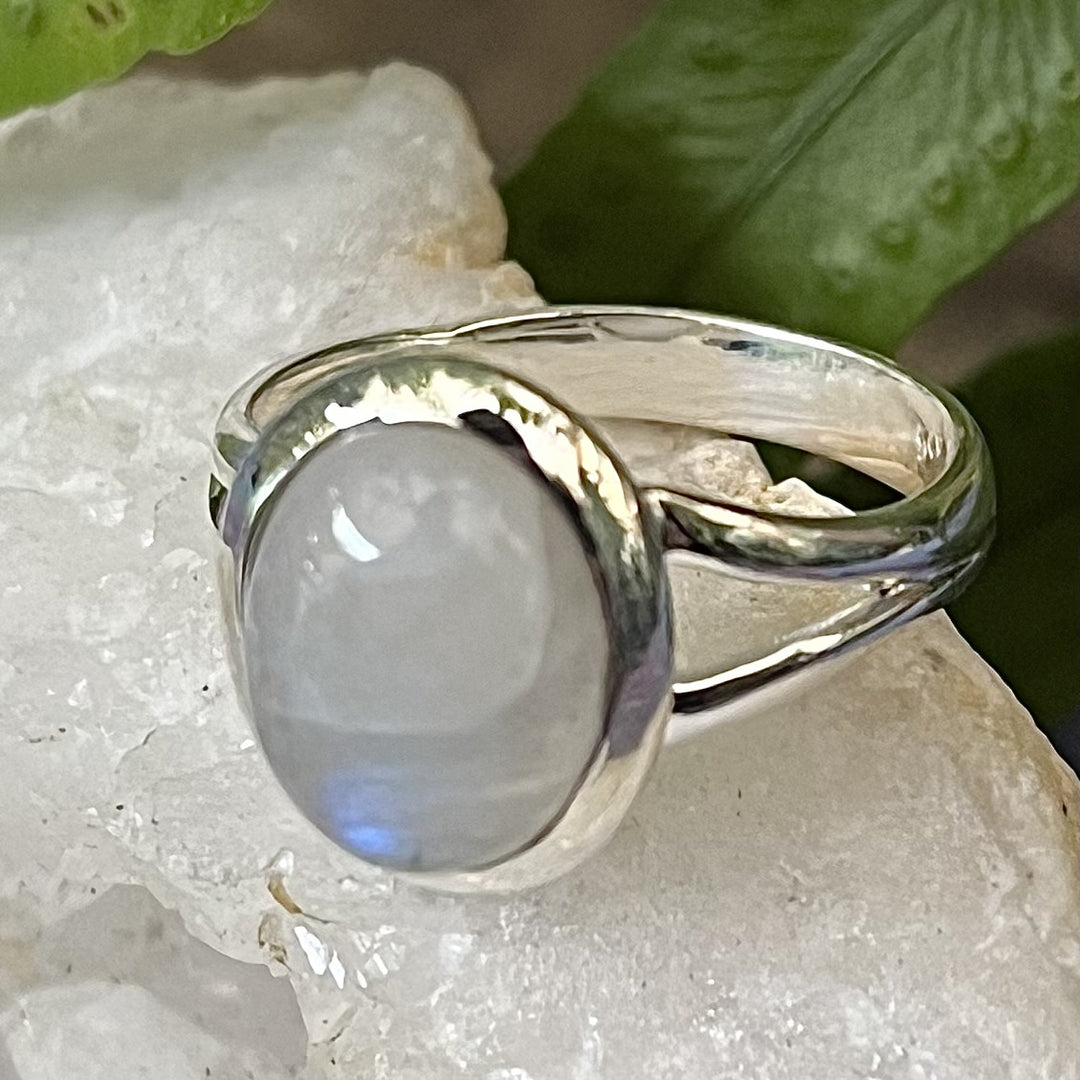 Ring Rainbow Moonstone Oval 1x8 cm